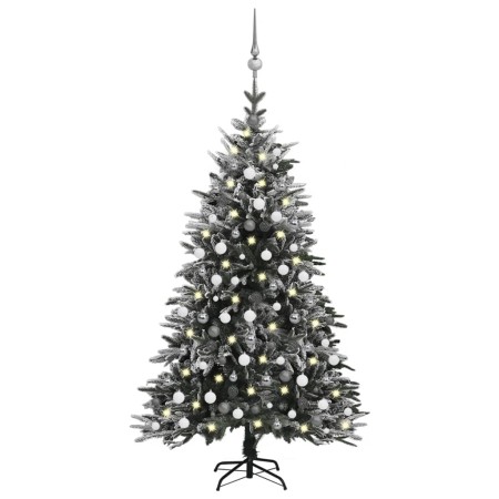 Weihnachtsbaum mit LED, Kugeln und beflocktem Schnee aus PVC und PE 210 cm von vidaXL, Weihnachtsbäume - Ref: Foro24-3077930,...