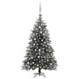 Weihnachtsbaum mit LED, Kugeln und beflocktem Schnee aus PVC und PE 210 cm von vidaXL, Weihnachtsbäume - Ref: Foro24-3077930,...