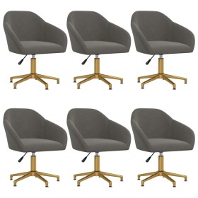 Swivel dining chairs 6 units dark gray velvet by vidaXL, dining chairs - Ref: Foro24-3089717, Price: 433,99 €, Discount: %