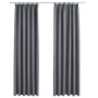 Blackout curtains with hooks 2 units gray 140x175 cm by vidaXL, Curtains and curtains - Ref: Foro24-134430, Price: 30,86 €, D...