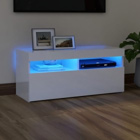 TV cabinet with bright white LED lights 90x35x40 cm by vidaXL, TV Furniture - Ref: Foro24-804388, Price: 68,66 €, Discount: %