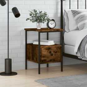 Smoked oak engineered wood bedside table 34x36x50 cm by vidaXL, Nightstands - Ref: Foro24-826047, Price: 41,99 €, Discount: %