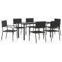 Garden dining set 7 pieces synthetic rattan and black steel by vidaXL, Garden sets - Ref: Foro24-3203285, Price: 346,99 €, Di...