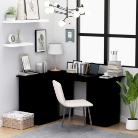 Black plywood corner desk 145x100x76 cm by vidaXL, Desks - Ref: Foro24-801090, Price: 197,84 €, Discount: %