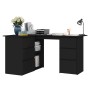 Black plywood corner desk 145x100x76 cm by vidaXL, Desks - Ref: Foro24-801090, Price: 196,99 €, Discount: %