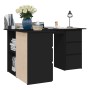 Black plywood corner desk 145x100x76 cm by vidaXL, Desks - Ref: Foro24-801090, Price: 196,99 €, Discount: %