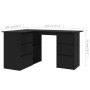 Black plywood corner desk 145x100x76 cm by vidaXL, Desks - Ref: Foro24-801090, Price: 196,99 €, Discount: %