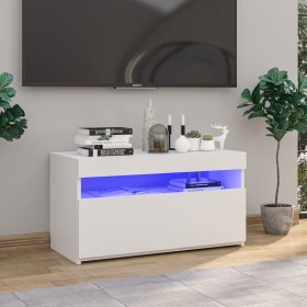 Mueble de TV con luces LED blanco brillante 75x35x40 cm de vidaXL, Muebles TV - Ref: Foro24-804403, Precio: 72,99 €, Descuent...