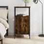 Smoked oak engineered wood bedside table 41x31x80 cm by vidaXL, Nightstands - Ref: Foro24-825927, Price: 43,02 €, Discount: %