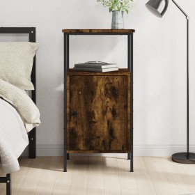 Smoked oak engineered wood bedside table 41x31x80 cm by vidaXL, Nightstands - Ref: Foro24-825927, Price: 45,64 €, Discount: %