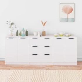 White plywood 3-piece sideboard by vidaXL, Sideboards - Ref: Foro24-3115780, Price: 220,04 €, Discount: %