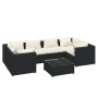 Set de muebles de jardín y cojines 7 pzas ratán sintético negro de vidaXL, Conjuntos de jardín - Ref: Foro24-3101943, Precio:...