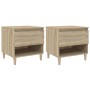 Bedside tables 2 units plywood oak Sonoma 50x46x50 cm by vidaXL, Nightstands - Ref: Foro24-819539, Price: 81,37 €, Discount: %