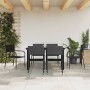 7-teiliges Garten-Esszimmer-Set aus synthetischem Rattan und schwarzem Stahl von vidaXL, Gartensets - Ref: Foro24-3203283, Pr...