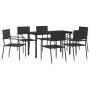 7-piece garden dining set made of synthetic rattan and black steel. by vidaXL, Garden sets - Ref: Foro24-3203283, Price: 285,...