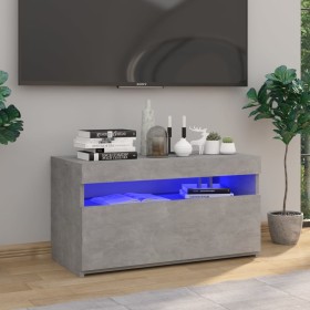 Mueble de TV con luces LED gris hormigón 75x35x40 cm de vidaXL, Muebles TV - Ref: Foro24-804399, Precio: 57,99 €, Descuento: %