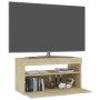 TV cabinet with LED lights Sonoma oak 75x35x40 cm by vidaXL, TV Furniture - Ref: Foro24-804397, Price: 52,89 €, Discount: %