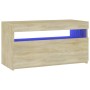 TV cabinet with LED lights Sonoma oak 75x35x40 cm by vidaXL, TV Furniture - Ref: Foro24-804397, Price: 52,89 €, Discount: %