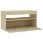 TV cabinet with LED lights Sonoma oak 75x35x40 cm by vidaXL, TV Furniture - Ref: Foro24-804397, Price: 52,89 €, Discount: %