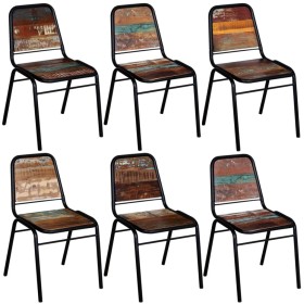 Dining chairs 6 units recycled solid wood by vidaXL, dining chairs - Ref: Foro24-274707, Price: 560,53 €, Discount: %