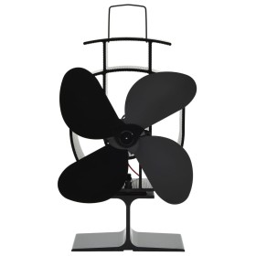 Wärmebetriebener Ofenventilator mit 4 Flügeln, Schwarz von vidaXL, Holzbefeuerte Kaminventilatoren - Ref: Foro24-51237, Preis...