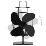 Heat Powered Stove Fan 4 Blades Black by vidaXL, Wood-burning fireplace fans - Ref: Foro24-51237, Price: 34,26 €, Discount: %