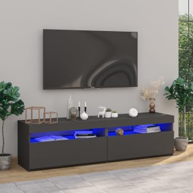 Muebles de TV con luces LED 2 unidades gris 75x35x40 cm de vidaXL, Muebles TV - Ref: Foro24-804396, Precio: 114,93 €, Descuen...