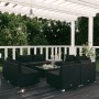 Set de muebles de jardín 9 pzas y cojines ratán sintético negro de vidaXL, Conjuntos de jardín - Ref: Foro24-3101544, Precio:...