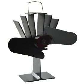 Stove fan powered by heat 2 blades black by vidaXL, Wood-burning fireplace fans - Ref: Foro24-51239, Price: 27,99 €, Discount: %