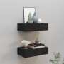 Wall shelves with drawer 2 pcs MDF black 40x23.5x10 cm by vidaXL, Shelves and shelves - Ref: Foro24-330244, Price: 71,91 €, D...