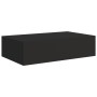 Wall shelves with drawer 2 pcs MDF black 40x23.5x10 cm by vidaXL, Shelves and shelves - Ref: Foro24-330244, Price: 71,91 €, D...