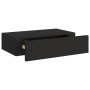 Wall shelves with drawer 2 pcs MDF black 40x23.5x10 cm by vidaXL, Shelves and shelves - Ref: Foro24-330244, Price: 71,91 €, D...