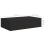 Wall shelves with drawer 2 pcs MDF black 40x23.5x10 cm by vidaXL, Shelves and shelves - Ref: Foro24-330244, Price: 71,91 €, D...