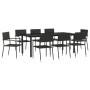 Garden dining set 9 pieces synthetic rattan and black steel by vidaXL, Garden sets - Ref: Foro24-3203287, Price: 453,99 €, Di...