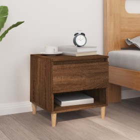 Brown oak plywood bedside table 50x46x50 cm by vidaXL, Nightstands - Ref: Foro24-819546, Price: 49,31 €, Discount: %