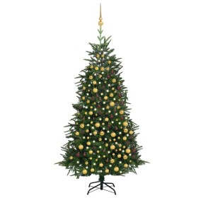 Artificial Christmas tree with LED and green PVC&PE balls 240 cm by vidaXL, Christmas trees - Ref: Foro24-3077830, Price: 219...