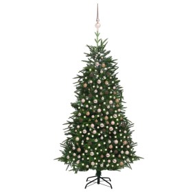 Artificial Christmas tree with LED and green PVC&PE balls 210 cm by vidaXL, Christmas trees - Ref: Foro24-3077877, Price: 181...