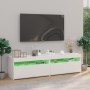 TV-Möbel mit LED-Leuchten 2 Stk. glänzend weiß 75x35x40 cm von vidaXL, TV-Möbel - Ref: Foro24-804404, Preis: 126,40 €, Rabatt: %