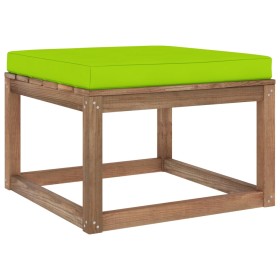 Garden footstool with bright green cushion by vidaXL, Modular outdoor sofas - Ref: Foro24-3067271, Price: 63,99 €, Discount: %