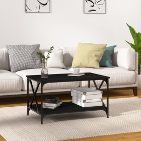 Plywood and black iron coffee table 80x50x45 cm by vidaXL, Coffee table - Ref: Foro24-823317, Price: 52,37 €, Discount: %