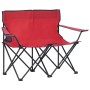 2-seater folding camping chair steel and red fabric by vidaXL, camping furniture - Ref: Foro24-313539, Price: 46,08 €, Discou...