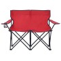 2-seater folding camping chair steel and red fabric by vidaXL, camping furniture - Ref: Foro24-313539, Price: 46,08 €, Discou...