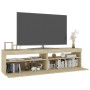 TV cabinets with LED lights 2 units Sonoma oak 75x35x40 cm by vidaXL, TV Furniture - Ref: Foro24-804398, Price: 93,97 €, Disc...