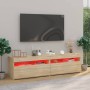 TV cabinets with LED lights 2 units Sonoma oak 75x35x40 cm by vidaXL, TV Furniture - Ref: Foro24-804398, Price: 93,97 €, Disc...