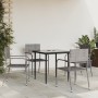 Garten-Essgruppe 5-teilig synthetisches Rattan Stahl grau schwarz von vidaXL, Gartensets - Ref: Foro24-3203289, Preis: 255,36...