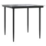 Juego de comedor jardín 5 pzas ratán sintético acero gris negro de vidaXL, Conjuntos de jardín - Ref: Foro24-3203289, Precio:...