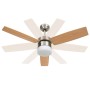 Ventilador de techo con luz con mando marrón claro 108 cm de vidaXL, Ventiladores de techo - Ref: Foro24-51490, Precio: 150,7...