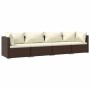 Set muebles de jardín 4 piezas y cojines ratán sintético marrón de vidaXL, Conjuntos de jardín - Ref: Foro24-3101426, Precio:...