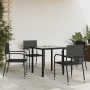 Juego de comedor de jardín 5 pzas ratán sintético y acero negro de vidaXL, Conjuntos de jardín - Ref: Foro24-3203281, Precio:...