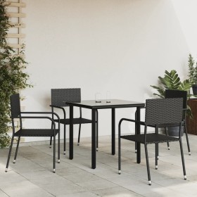 5-piece garden dining set made of synthetic rattan and black steel. by vidaXL, Garden sets - Ref: Foro24-3203281, Price: 238,...